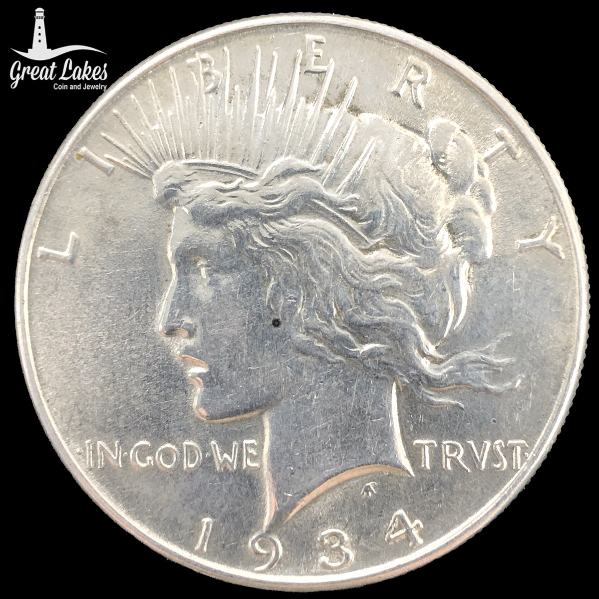 1934 Peace Silver Dollar (AU Details)