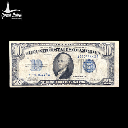 1934 $10 Silver Certificate (F)