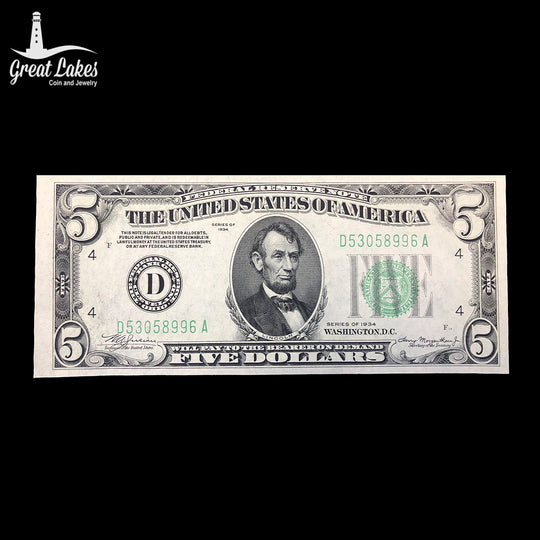 1934 $5 Federal Reserve Note (CU)