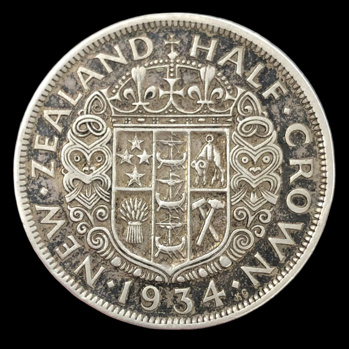 1934 New Zealand Half Crown