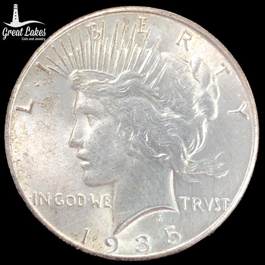 1935 Peace Silver Dollar (AU) (Cleaned)