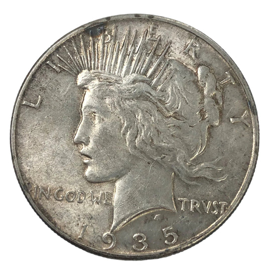 1935 Peace Silver Dollar (AU Details)