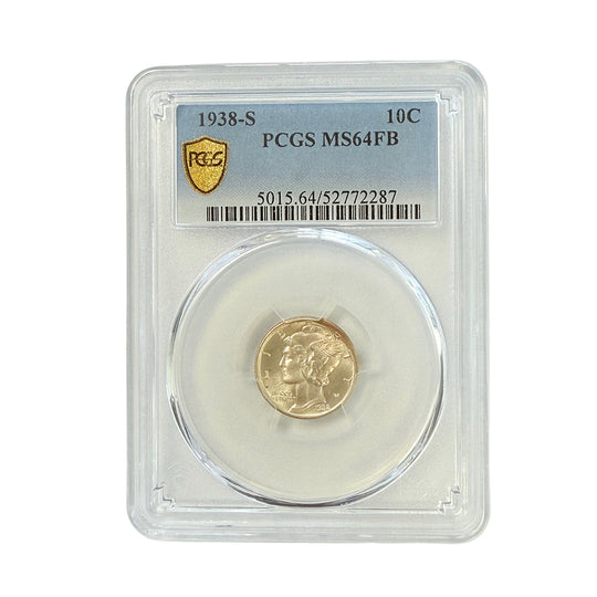1938-S Mercury Head Dime PCGS MS64 FB