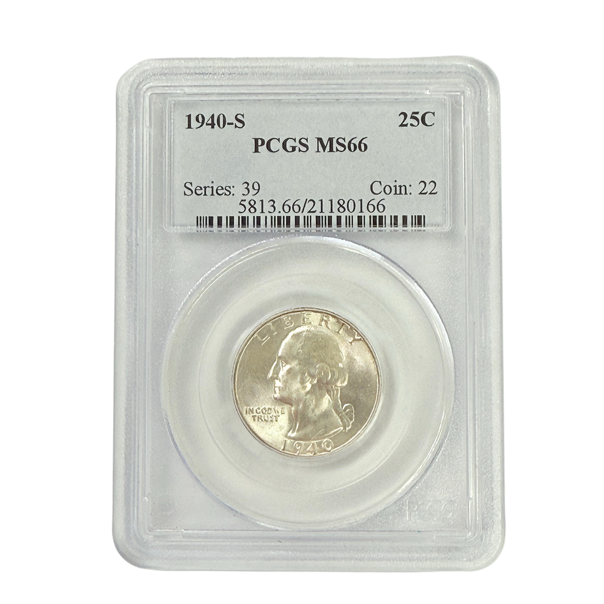 1940-S Washington Quarter PCGS MS66