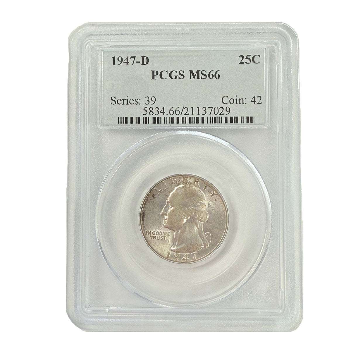1947-D Washington Quarter PCGS MS66