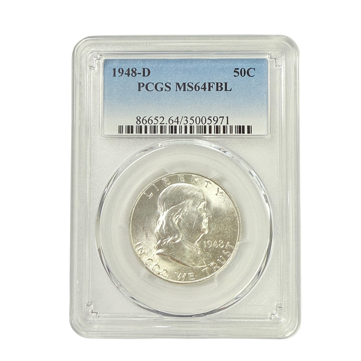 1948-D Franklin Half Dollar PCGS MS64 FBL