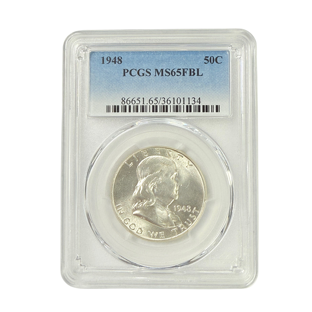 1948 Franklin Half Dollar PCGS MS65 FBL