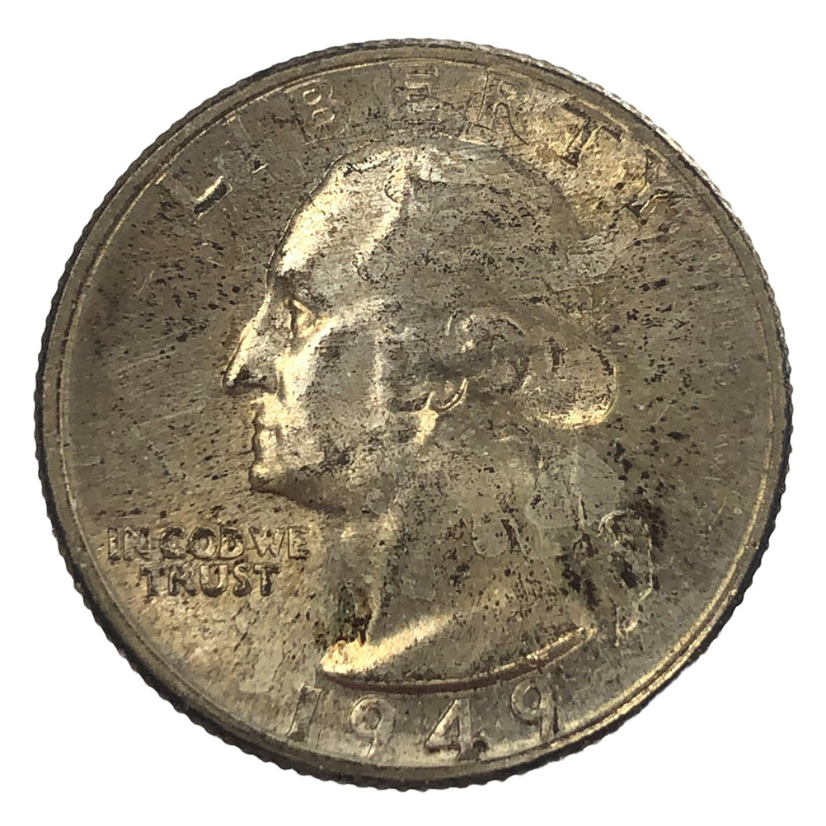 1949-D Toned Washington Quarter (BU)