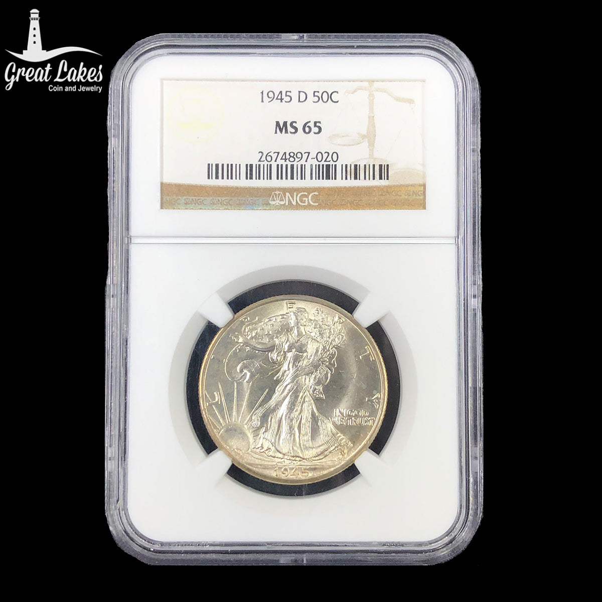 1949-D Walking Liberty Half Dollar NGC MS65 - Great Lakes Coin