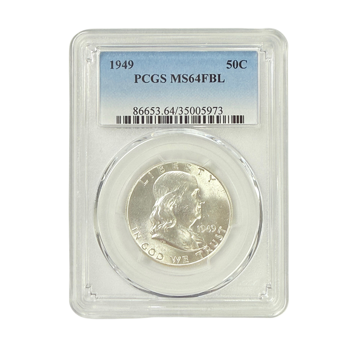 1949 Franklin Half Dollar PCGS MS64 FBL