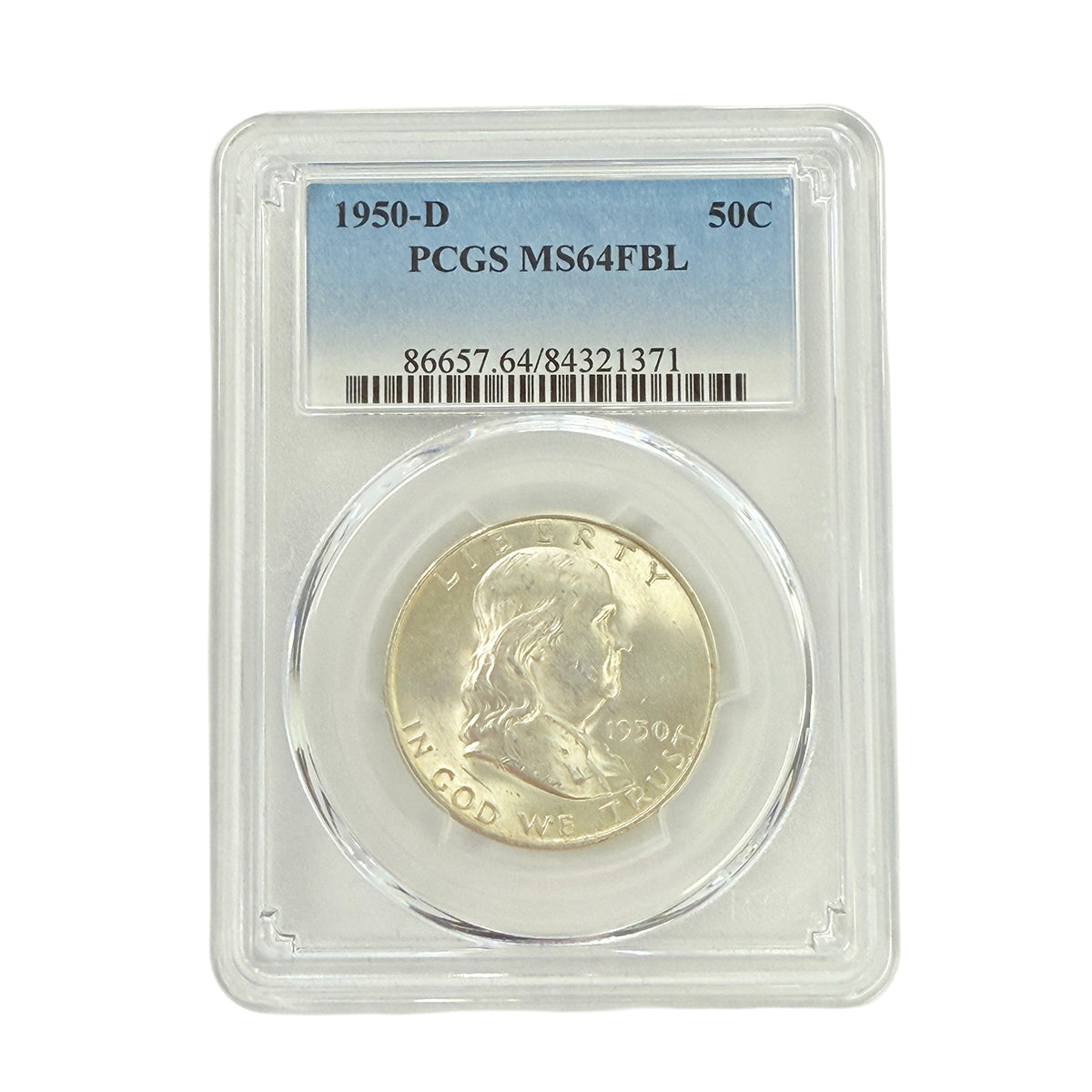 1950-D Franklin Half Dollar PCGS MS64 FBL