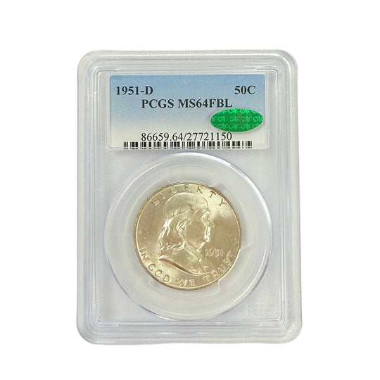 1951-D Franklin Half Dollar PCGS MS64 FBL CAC