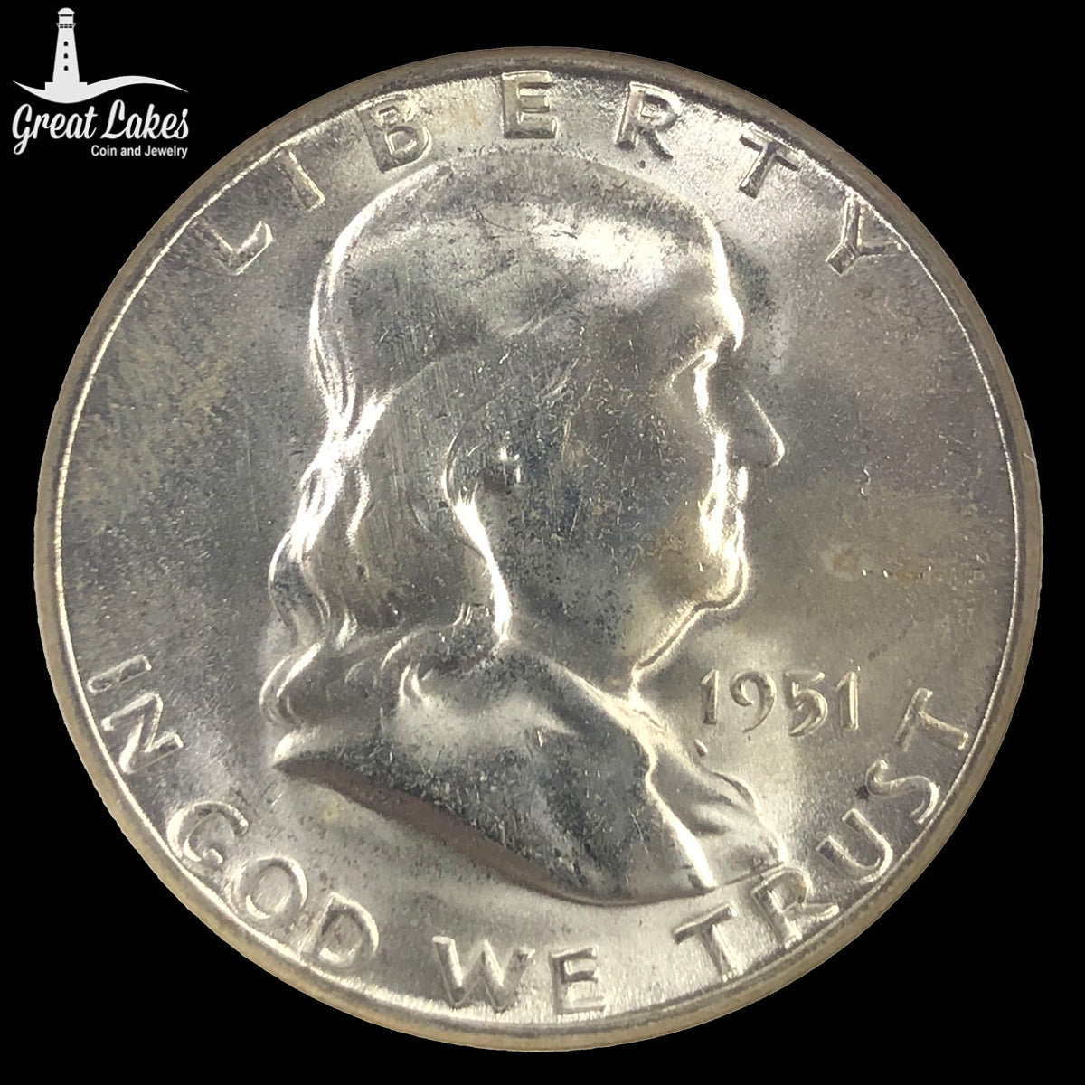 1951-S Franklin Half Dollar ANACS MS64