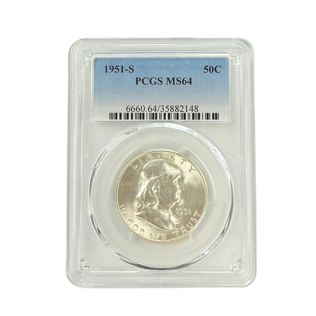 1951-S Franklin Half Dollar PCGS MS64