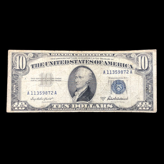 1953-A $10 Silver Certificate (F)