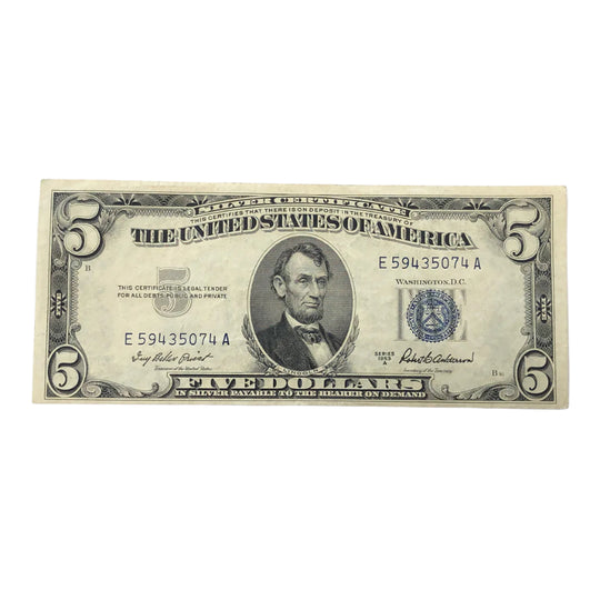1953-A $5 Silver Certificate (XF)
