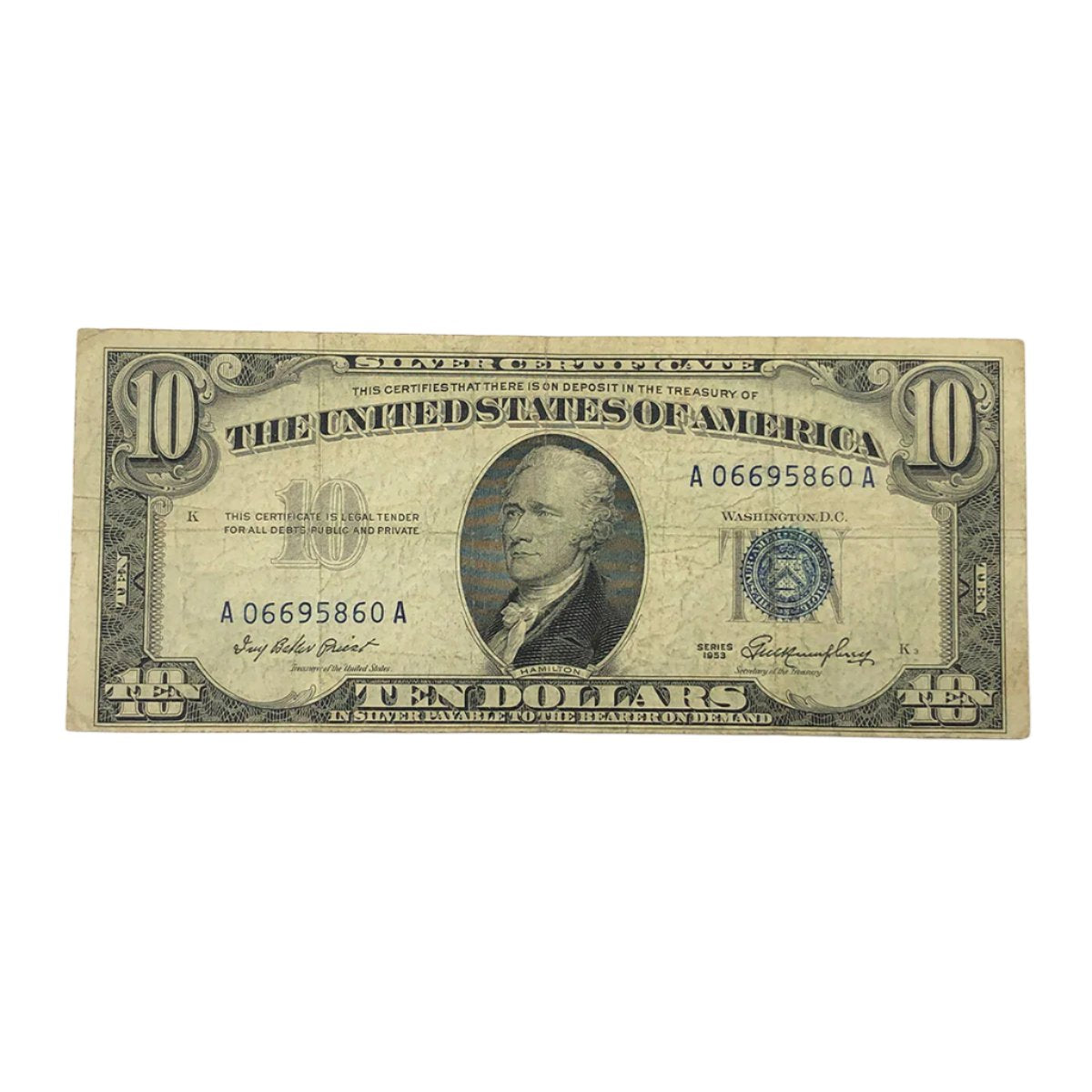 1953 $10 Silver Certificate (F)