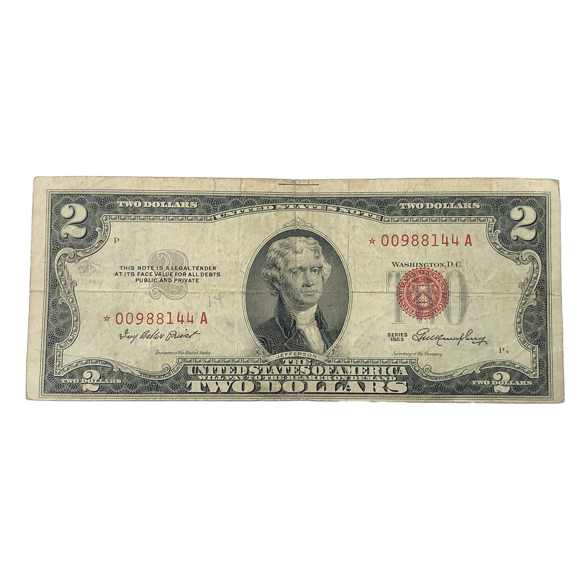 1953 $2 Legal Tender Star Note (F)