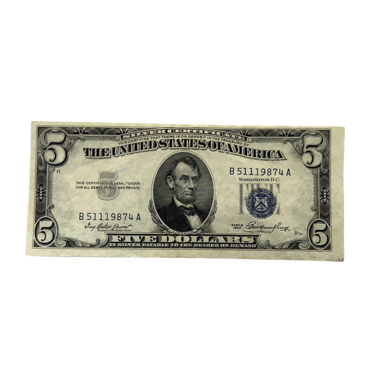 1953 $5 Silver Certificate (AU)