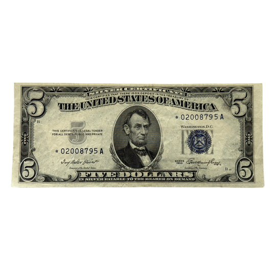 1953 $5 Silver Certificate Star Note (VF)