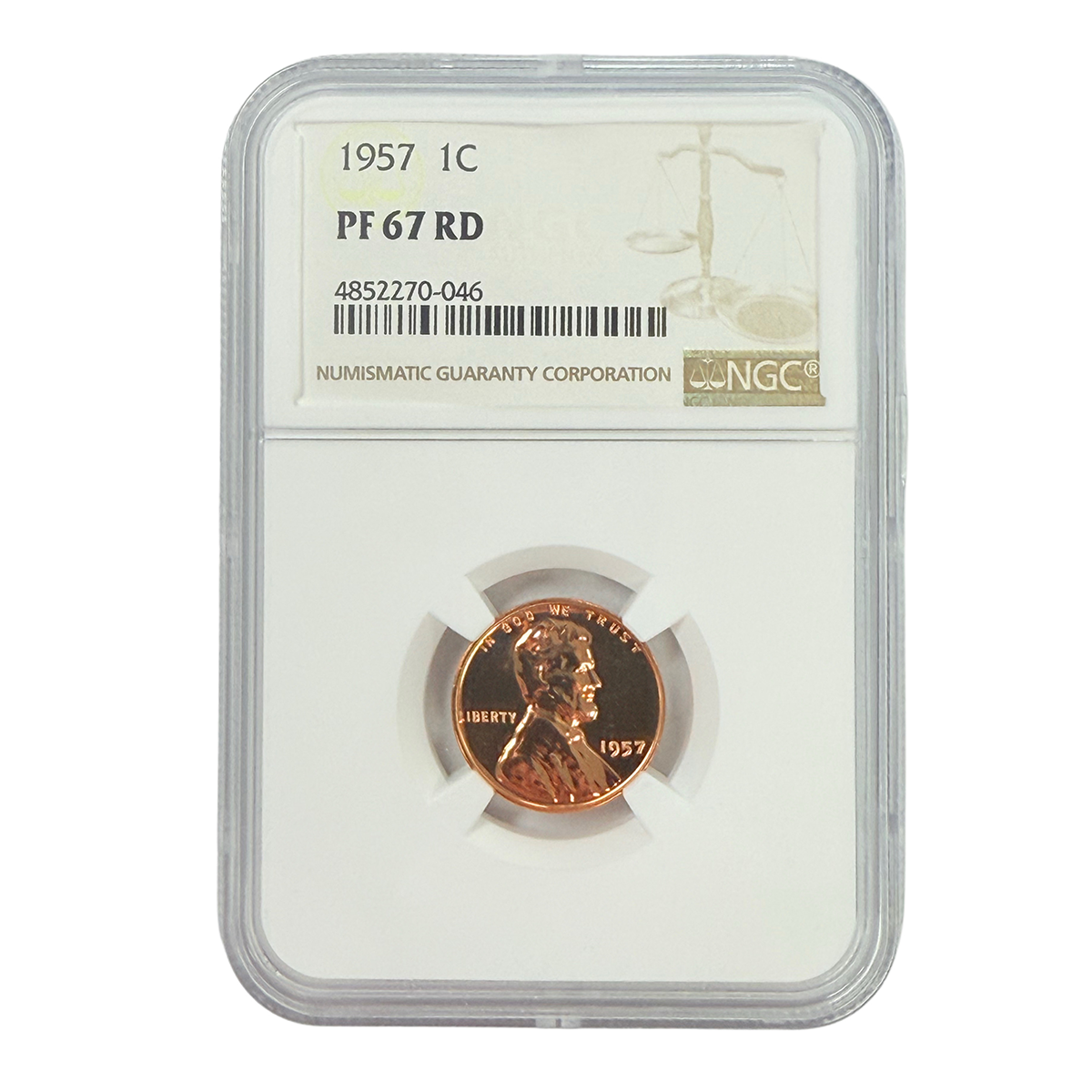 1957 Lincoln Cent NGC PF67 RD