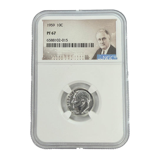 1959 Roosevelt Dime NGC PF67