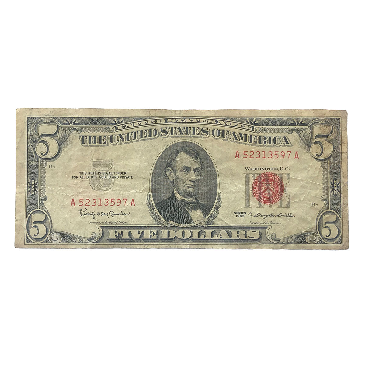 1963 $5 Legal Tender (F)