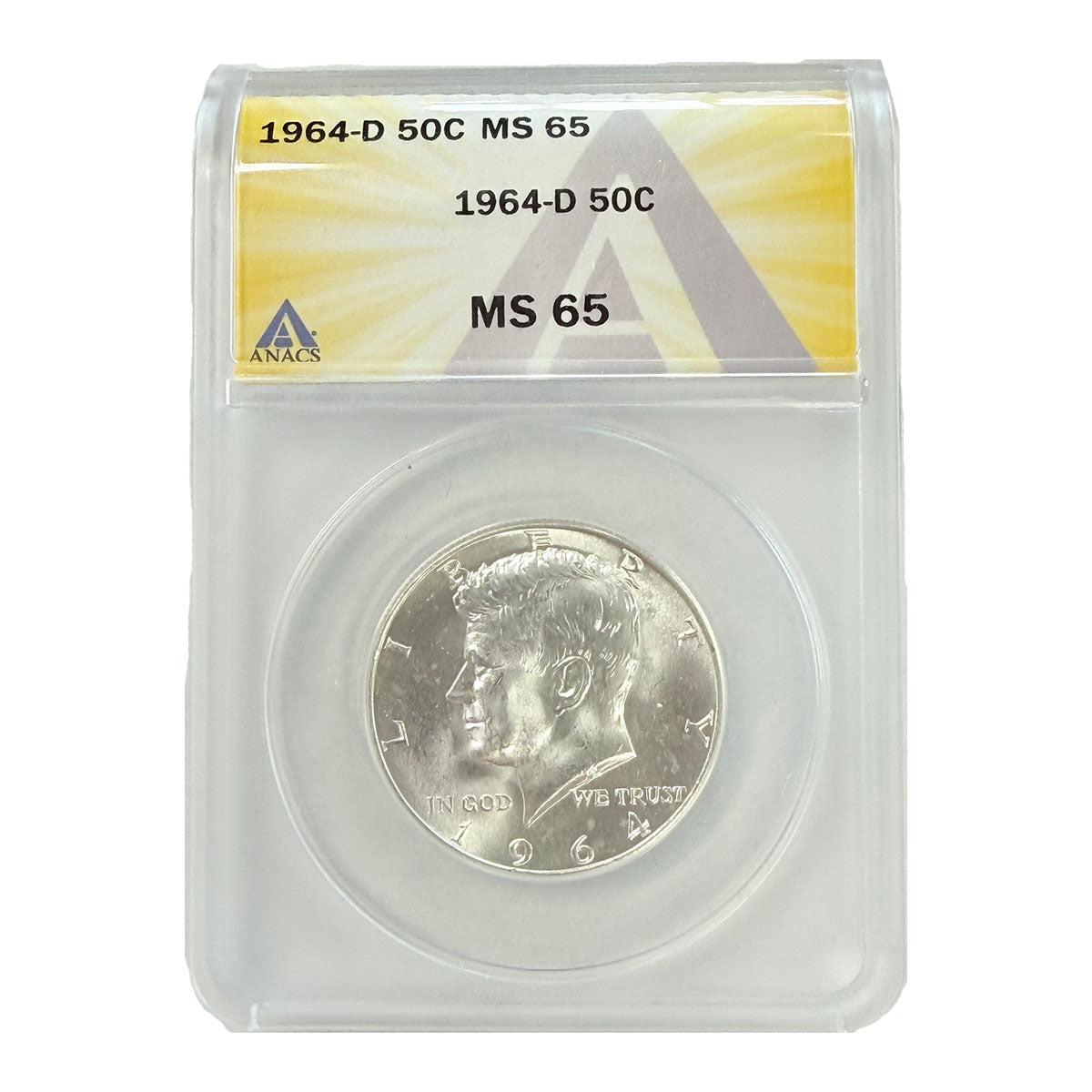 1964-D Kennedy Half Dollar ANACS MS65
