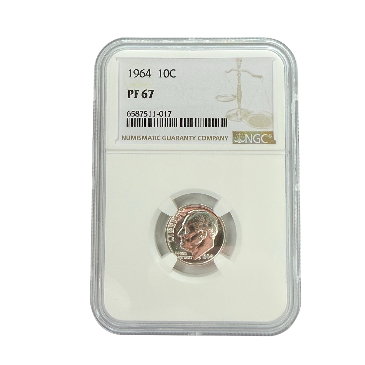 1964 Roosevelt Dime NGC PF67