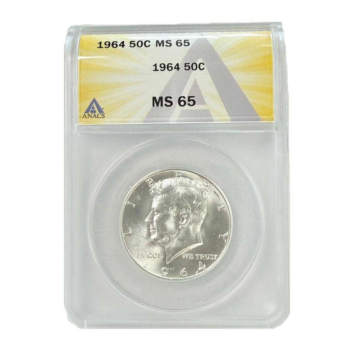 1964 Kennedy Half Dollar ANACS MS65