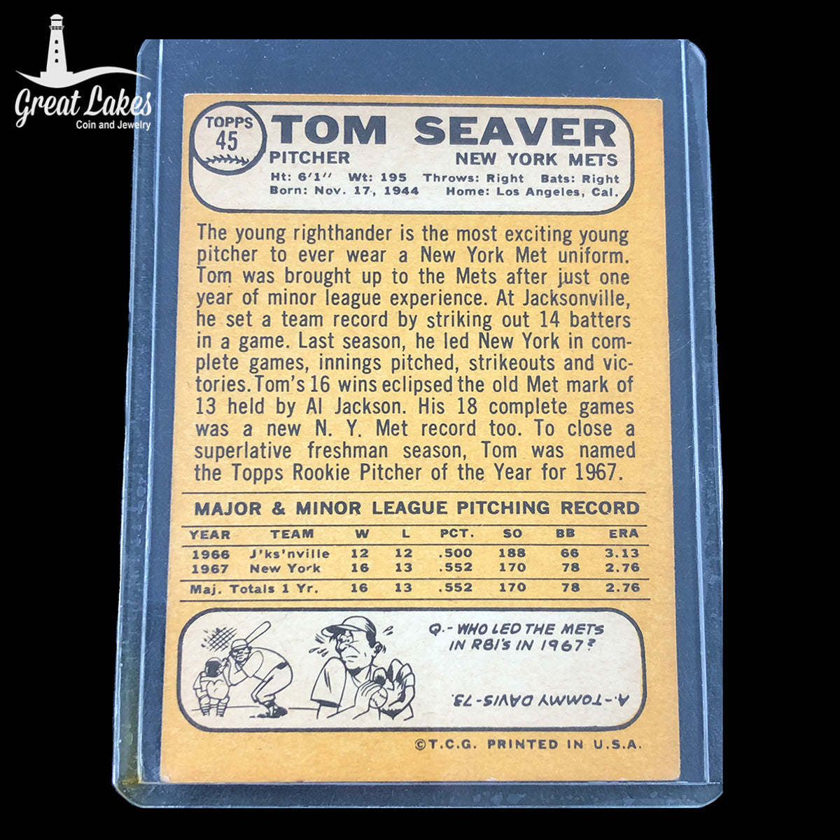 1968 Topps Tom Seaver Card #45