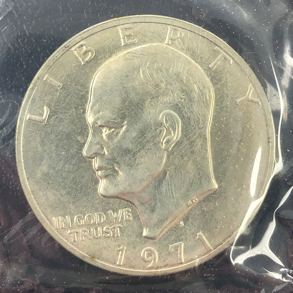 1971-S 40% Eisenhower Silver Dollar (BU) (With Mint Soft Pack)