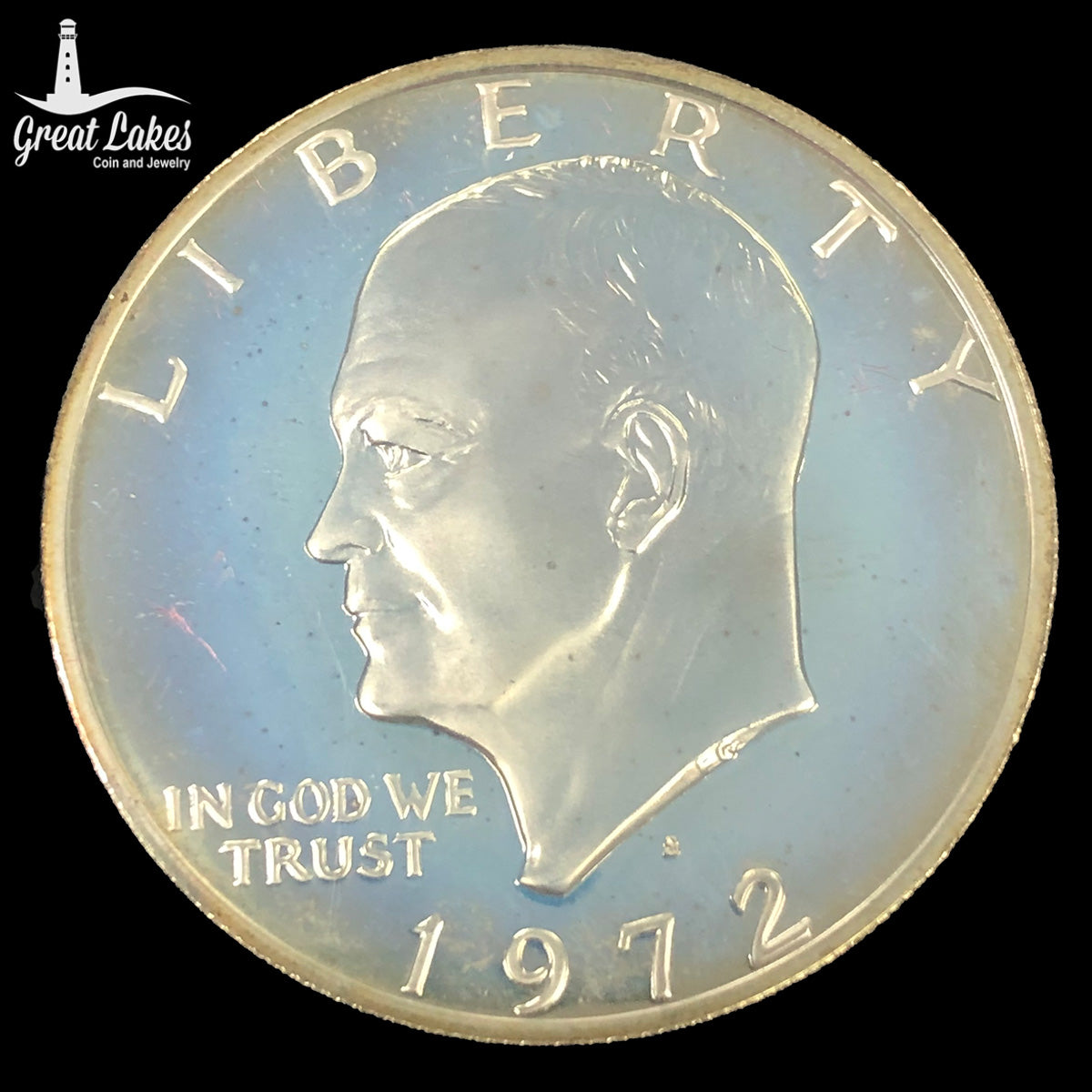 1972-S Eisenhower 40% Proof Silver Dollar (Lens Only)