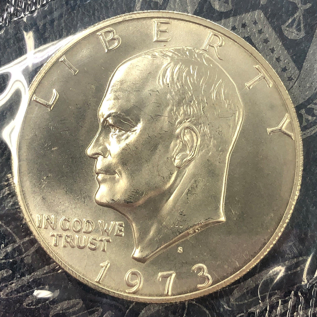 1973-S Eisenhower 40% Uncirculated Silver Dollar (With Original Packaging)