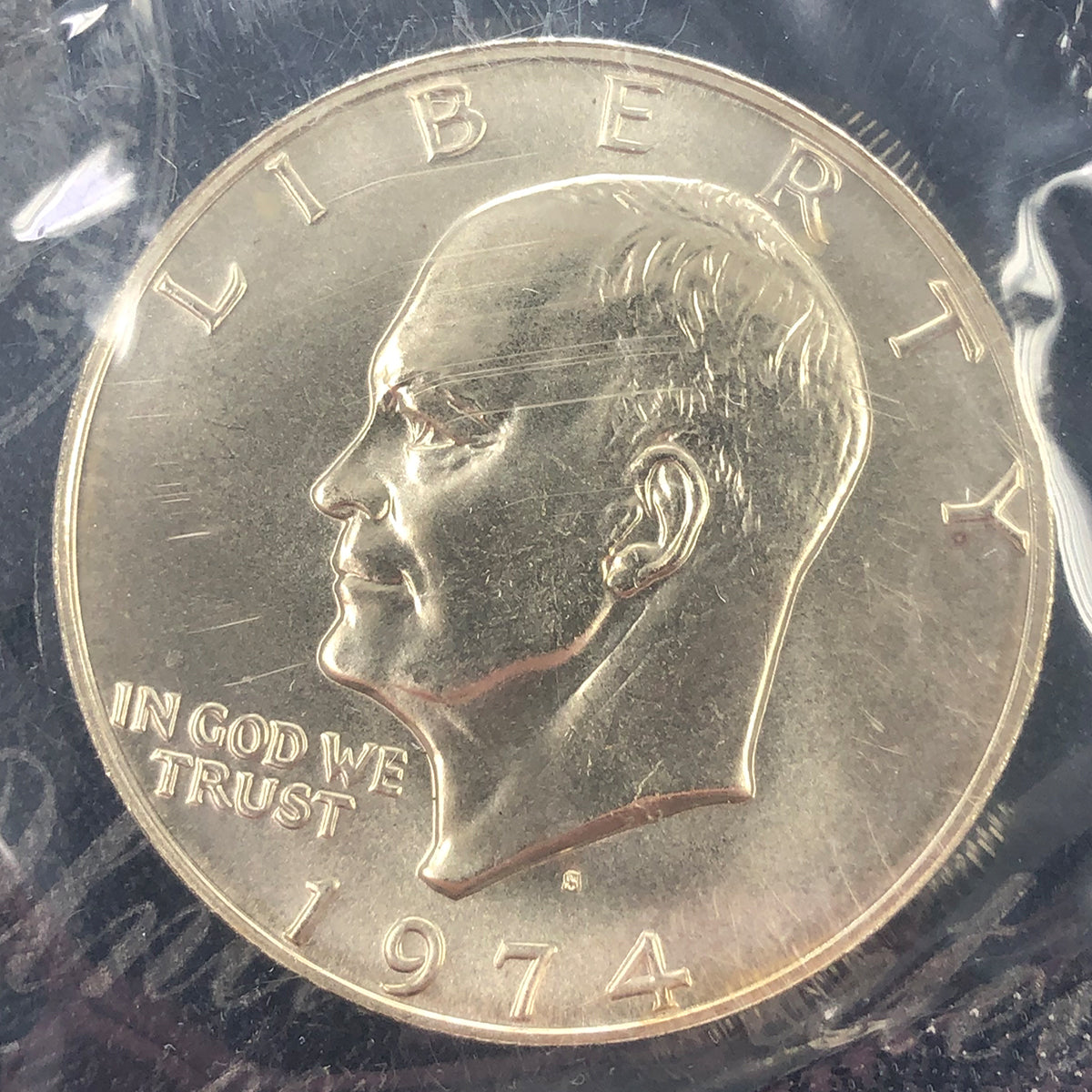 1974-S Eisenhower 40% Uncirculated Silver Dollar (With Original Packaging)