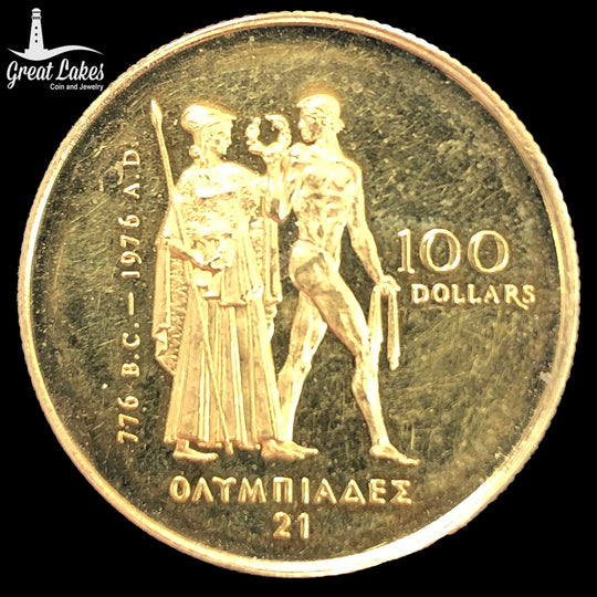 1976 Canada 1/2 oz Gold $100 Olympic
