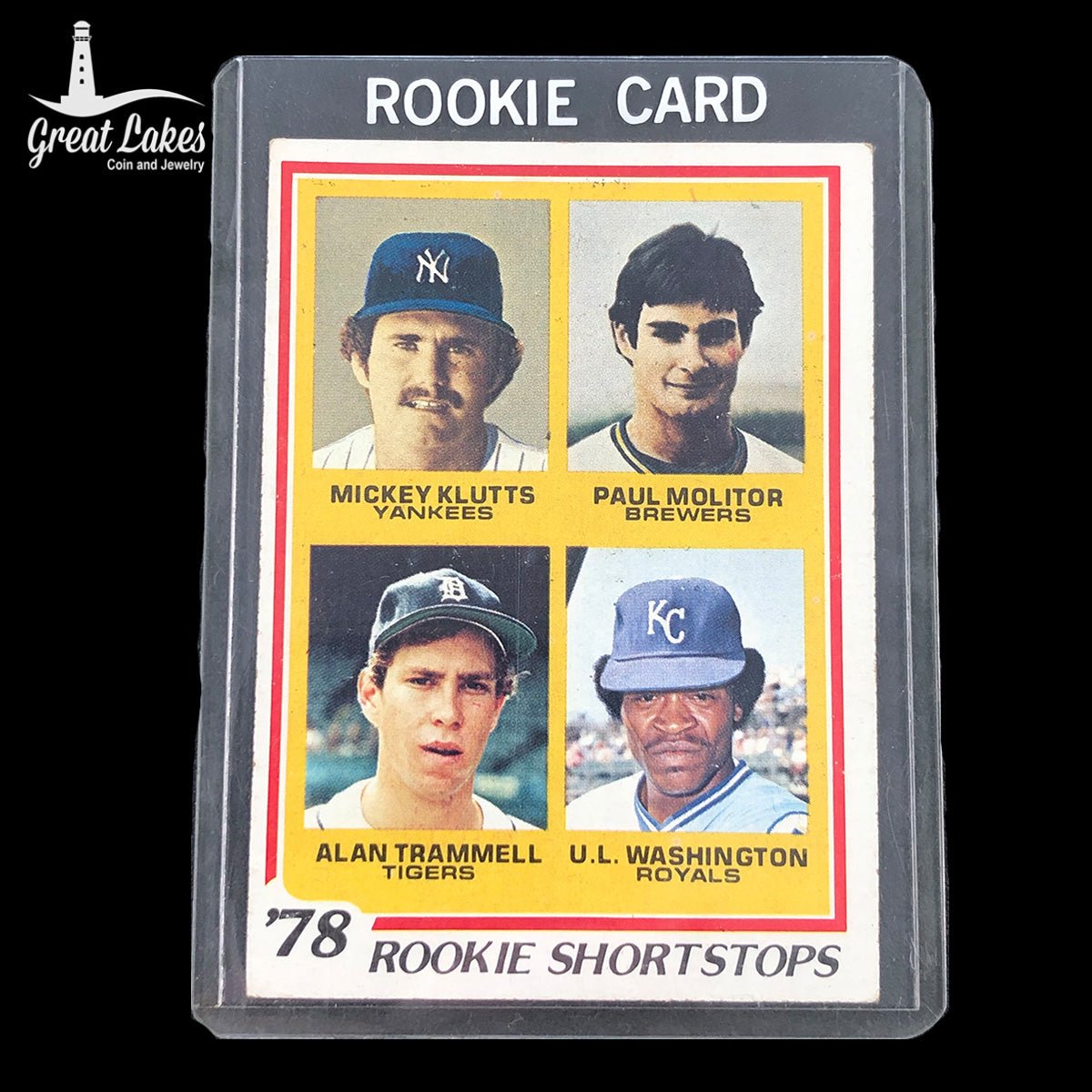 1978 Topps Rookie Shortstops Klutts / Molitor / Trammell / Washington Card #707