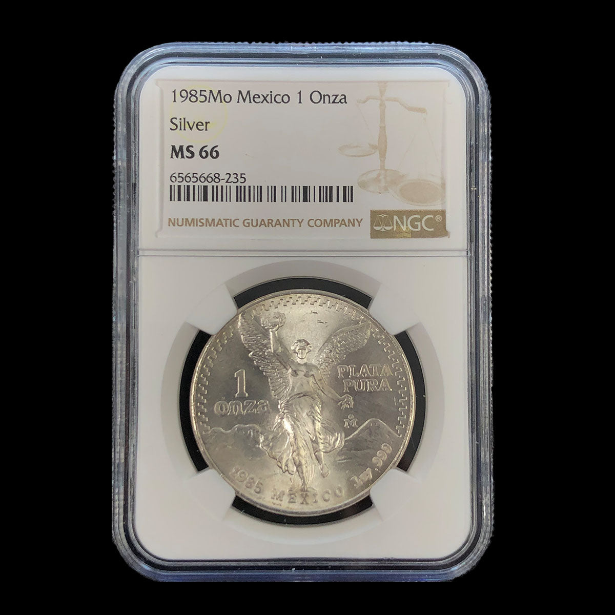 1985 Mexican 1 oz Silver Libertad NGC MS66