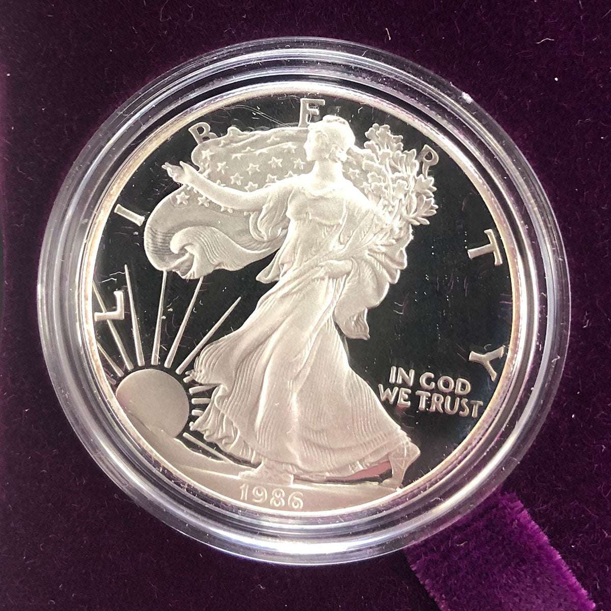 1986-S Proof American Silver Eagle (With Box & CoA)