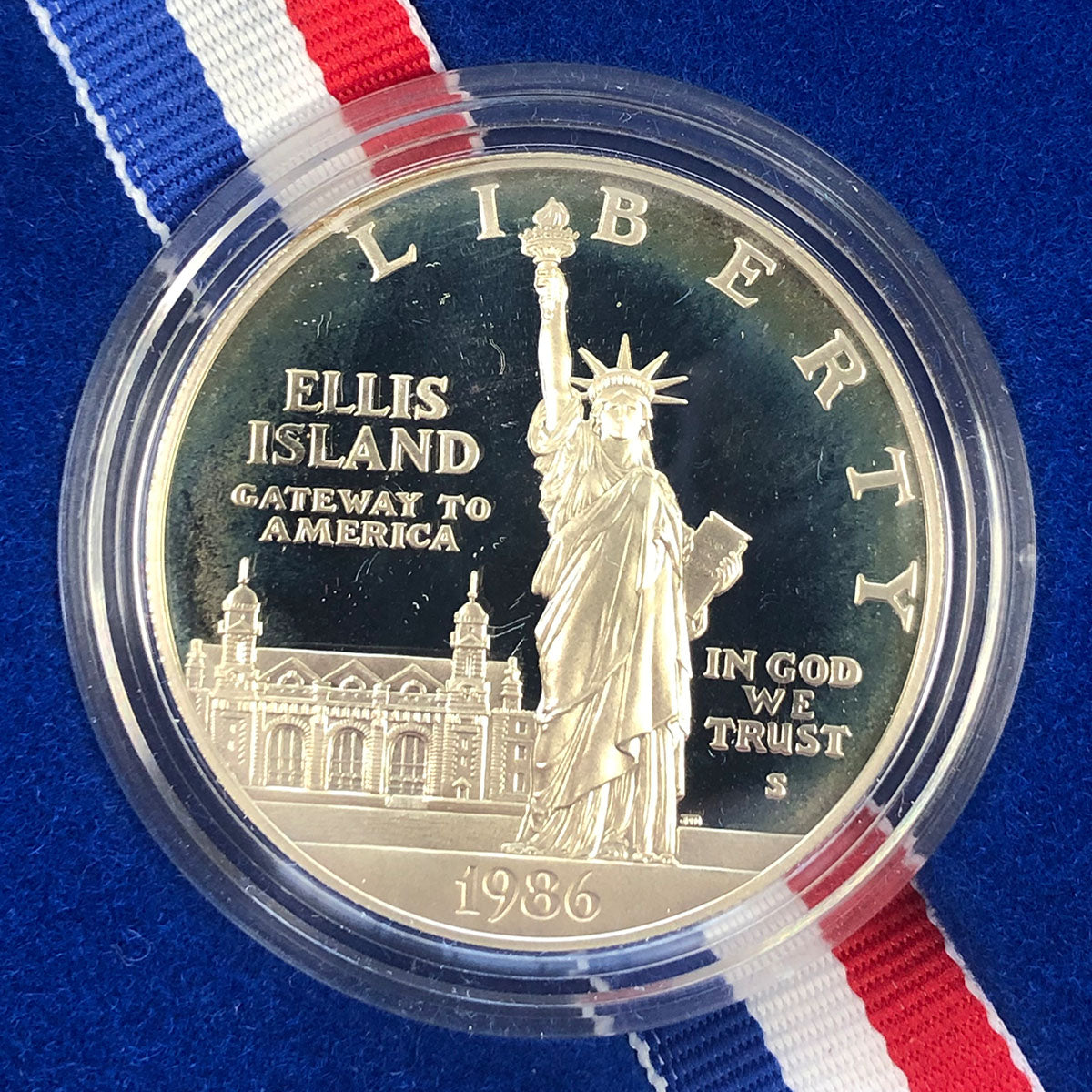 1986-S Statue of Liberty $1 Silver Commemorative Proof (With Box &amp; CoA)