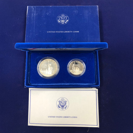 1986-S Statue of Liberty Two Piece Proof Set (With Box & CoA)