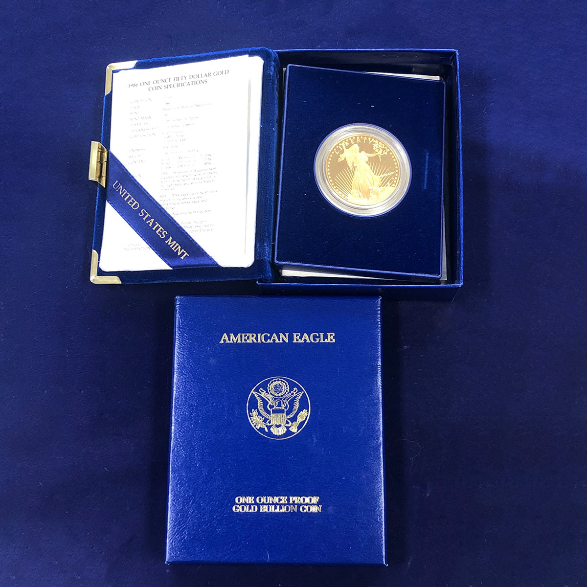 1986-W Proof American Gold Eagle (With Box &amp; CoA)