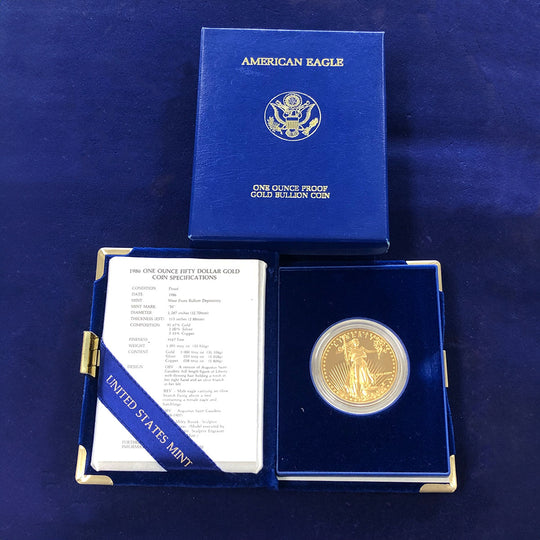 1986-W Proof 1 oz American Gold Eagle (With Box & CoA)