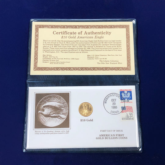 1986 1/4 oz American Gold Eagle First Day of Issue