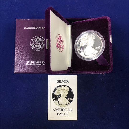 1986 Proof American Silver Eagle (With Box & CoA)