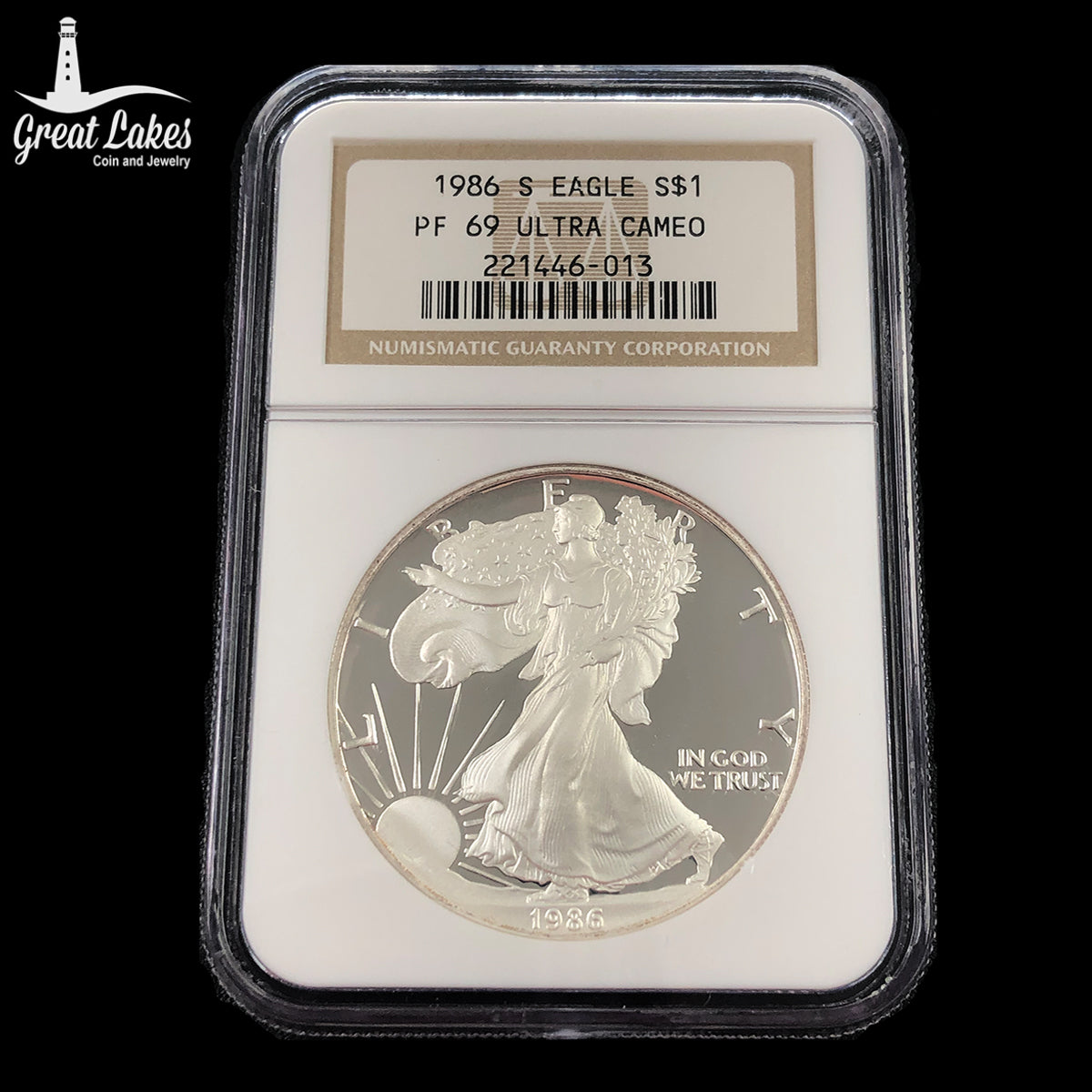 1986 Proof 1 oz American Silver Eagle NGC PF69 Ultra Cameo