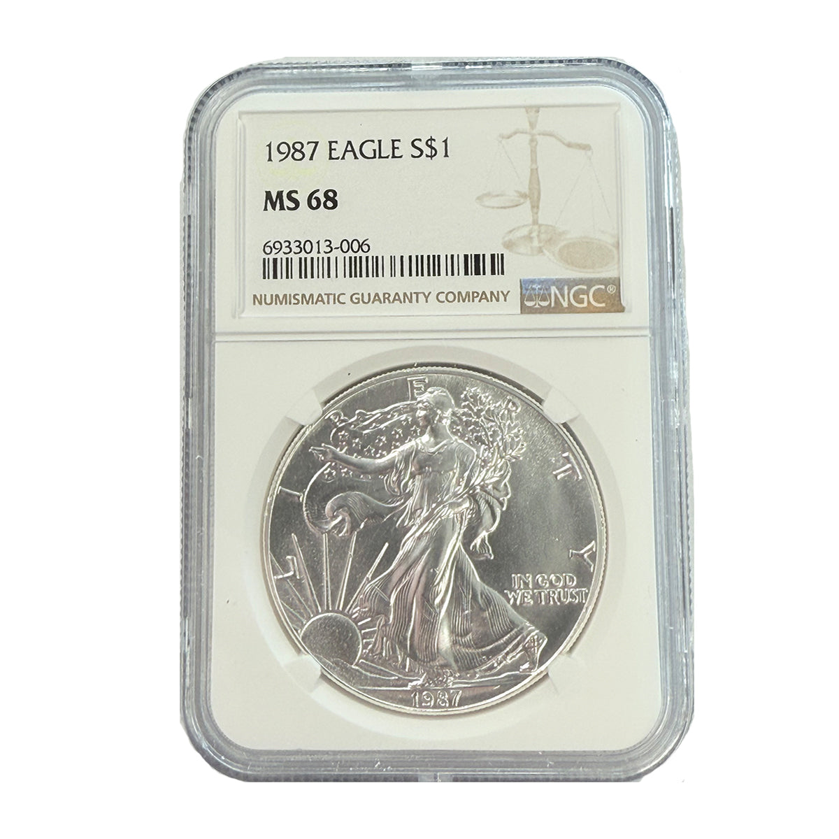 1987 1 oz American Silver Eagle PCGS MS68