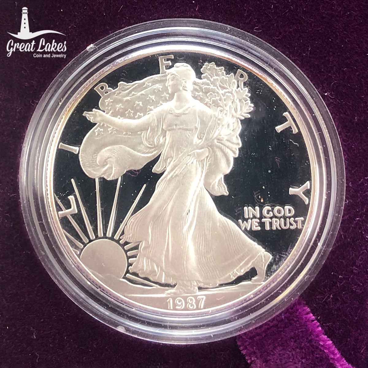 1987 Proof American Silver Eagle (With Box & CoA)