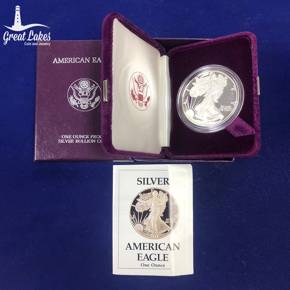 1988-S Proof 1 oz American Silver Eagle (With Box & CoA)