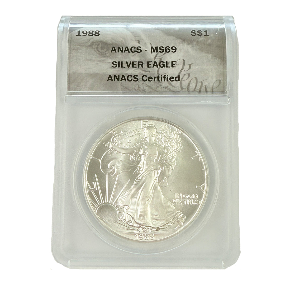 1988 1 oz American Silver Eagle ANACS MS69